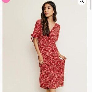Able Tie-Sleeve Midi Dress